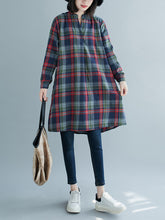 Women Loose Pullover Plaid Shirt